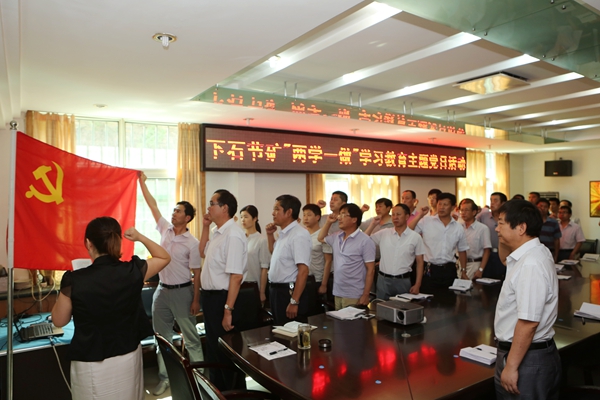 主題黨日教育中，黨員干部重溫入黨誓言